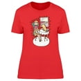 thumbnail image 1 of Girl Sitting Next To Cat Design T-Shirt Women -Image by Shutterstock, Female XX-Large, 1 of 2