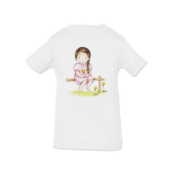 Girl Sitting On A Fence T-Shirt Infant -Image by Shutterstock,  24 Months