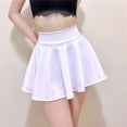thumbnail image 1 of Girl Skater Skirt Pleated Flared A Line Circle Elastic Stretch Waist Short Skirt, 1 of 1