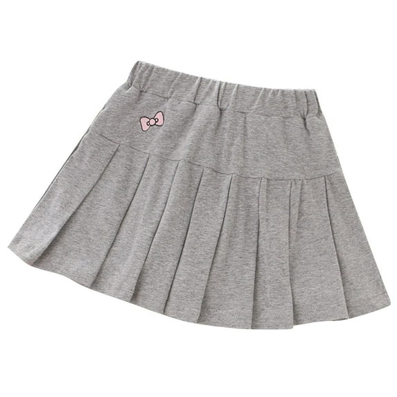 Girl Skorts Skirt, Kids Summer Casual Stretch Waist Skater Skirts Athletic Uniform Skorts, Kids New Fashion Skirt Pleated Skirt Skirts Girls Toddler Gray 5Y