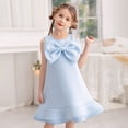 thumbnail image 1 of Girl Sleeveless Bowknot Dress Princess Birthday Party Wedding Ball Gown 3-8Y, 1 of 5