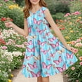 thumbnail image 1 of Girl Sleeveless Dress Print Crew Neck Summer Casual Tunic Sundress, 1 of 6