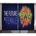 thumbnail image 1 of Ambesonne Girl Slogan Curtains 2 Panel Set, Future is Female, 108" x 108", Multicolor, 1 of 3