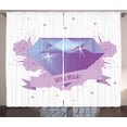 thumbnail image 1 of Ambesonne Girl Slogan Curtains 2 Panel Set, Wording with Diamond, 108" x 108", Lavender Violet, 1 of 3