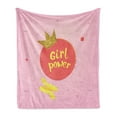 thumbnail image 1 of Girl Slogan Soft Flannel Fleece Throw Blanket, Circle Wavy Strikes Details with a Crown Illustration Girl Power, Cozy Plush for Indoor and Outdoor Use, 70" x 90", Multicolor, by Ambesonne, 1 of 5