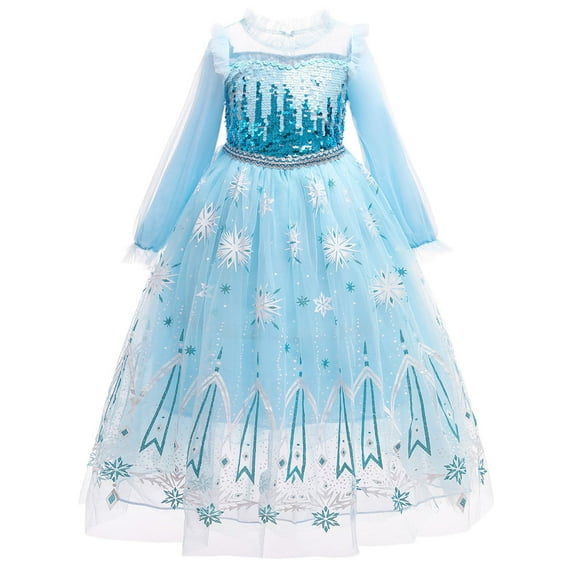 Girl Snow Party Dress Princess Costume Halloween Cosplay Dress up