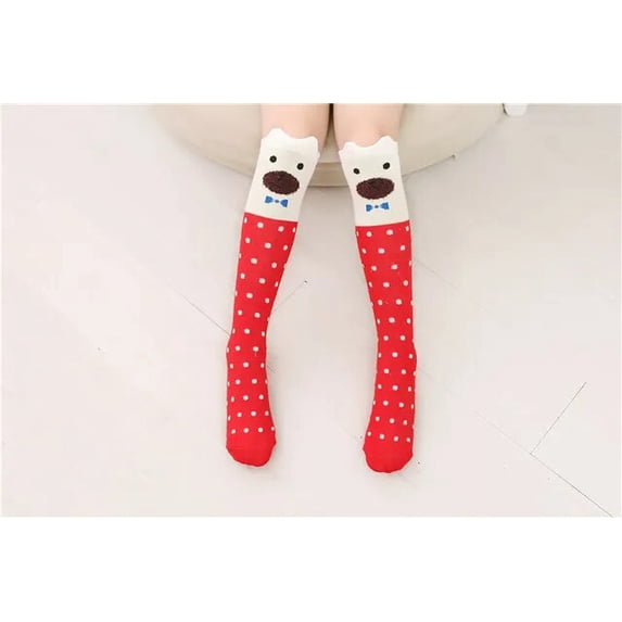 Girl Socks Knee Socks Kids Dance Legwarmers Cute Bear Animal Cartoon 3 -12 Years Old Cotton Long Tube Princess Free Shipping