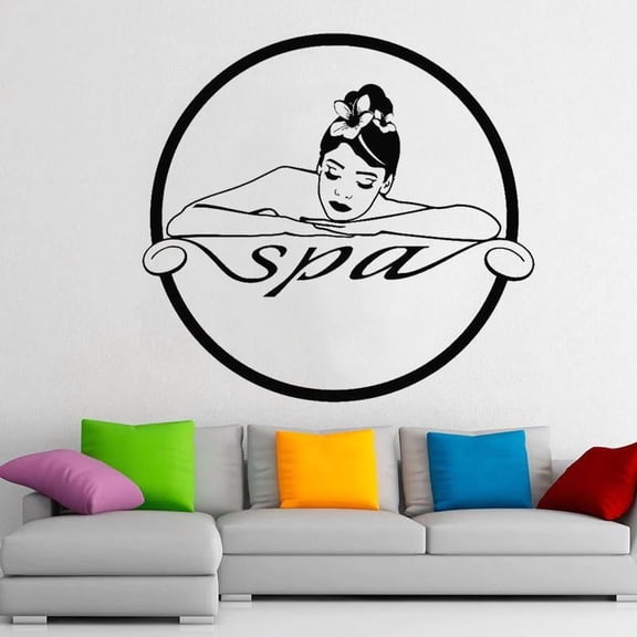 Girl Spa Wall Decal Massage Centre Interior Decor Door Window Vinyl Stickers Art Wallpaper Relax Body 28x29cm