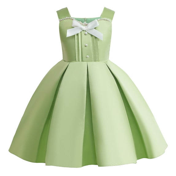 Girl St Patricks Day Dress Sleeveless Birthday Party Wedding Dress, 2-9Y