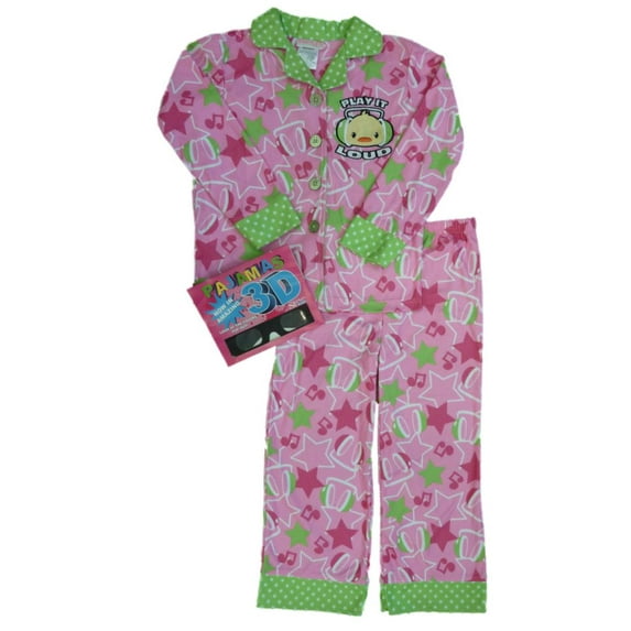 Girl Steve Pink Girl Pajamas PJs Play It Loud Pajama 2 Piece Sleep Set XS (4-5)