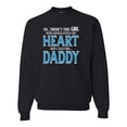 thumbnail image 1 of Girl Stole My Heart She Calls Me Daddy Daughter Girl Dad Father Gift | Mens Father's Day Crewneck Sweatshirt, Black, Medium, 1 of 4