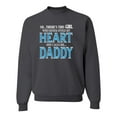 thumbnail image 1 of Girl Stole My Heart She Calls Me Daddy Daughter Girl Dad Father Gift | Mens Father's Day Crewneck Sweatshirt, Charcoal, 2XL, 1 of 4