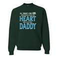 thumbnail image 1 of Girl Stole My Heart She Calls Me Daddy Daughter Girl Dad Father Gift | Mens Father's Day Crewneck Sweatshirt, Forest Green, Medium, 1 of 4