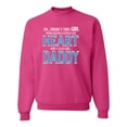 thumbnail image 1 of Girl Stole My Heart She Calls Me Daddy Daughter Girl Dad Father Gift | Mens Father's Day Crewneck Sweatshirt, Fuschia, 3XL, 1 of 4
