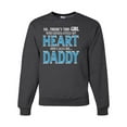 thumbnail image 1 of Girl Stole My Heart She Calls Me Daddy Daughter Girl Dad Father Gift | Mens Father's Day Crewneck Sweatshirt, Heather Black, 2XL, 1 of 1