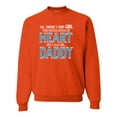 thumbnail image 1 of Girl Stole My Heart She Calls Me Daddy Daughter Girl Dad Father Gift | Mens Father's Day Crewneck Sweatshirt, Orange, X-Large, 1 of 4