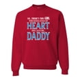 thumbnail image 1 of Girl Stole My Heart She Calls Me Daddy Daughter Girl Dad Father Gift | Mens Father's Day Crewneck Sweatshirt, Red, Small, 1 of 4