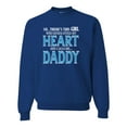 thumbnail image 1 of Girl Stole My Heart She Calls Me Daddy Daughter Girl Dad Father Gift | Mens Father's Day Crewneck Sweatshirt, Royal, Medium, 1 of 4
