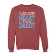 thumbnail image 1 of Girl Stole My Heart She Calls Me Daddy Daughter Girl Dad Father Gift | Mens Father's Day Crewneck Sweatshirt, Vintage Heather Red, Large, 1 of 4