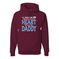 thumbnail image 1 of Girl Stole My Heart She Calls Me Daddy Daughter Girl Dad Father Gift | Mens Father's Day Hooded Sweatshirt Hoodie, Maroon, Small, 1 of 1