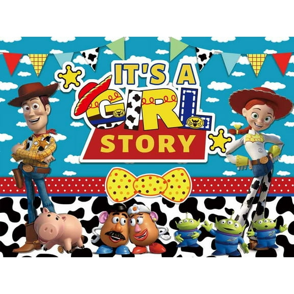 Girl Stroy Toy Story Backdrop Banner Party Supplies Poster Movie Theme Background for Photography Kids Birthday Decorations