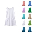 thumbnail image 1 of Girl Summer Boho Tie Shoulder Midi Tiered Dresses With Pockets Girls Dresses for Summer Beach Vacation Holiday Casual Party School Daily Wear, 1 of 7