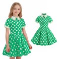 thumbnail image 1 of Girl Summer Dress Short Sleeve Girls Polka Dot Dress Party Ball Gown Dress 1950s Outfits Girls Size 7-8 Years Dress, 1 of 4