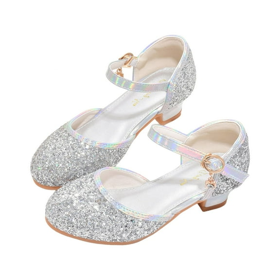Toddler Girls Diamond Shiny Sandals Princess High Heels Summer Glittler Bow Dress Shoes Party Shoes High Heels for Girls