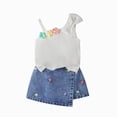 thumbnail image 1 of Girl Summer Set Outfit Toddler Baby Girl Clothes Summer Outfits Print Sleeveless Shirt Tops Cute Shorts Set Kaprioy, 1 of 9