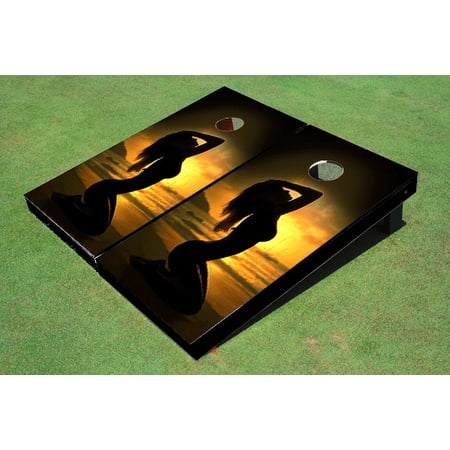 Girl Sunset Themed Cornhole Boards