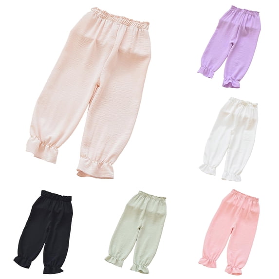 Girl Sweatpants Baggy Joggers High Waist Elastic with Pockets Girls Solid Pants Athletic Pants Pants Size 5-6 Years