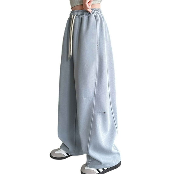 Girl Sweatpants Girls' Activewear Girls Casual Pants Spring Fall Wide Leg Joggers Loose Fit Sporty Trousers for Kids Comfortable Elastic Waist Everyday Outdoor Wear