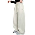 thumbnail image 1 of Girl Sweatpants Girls' Activewear Girls Casual Pants Spring Fall Wide Leg Joggers Loose Fit Sporty Trousers for Kids Comfortable Elastic Waist Everyday Outdoor Wear, 1 of 7