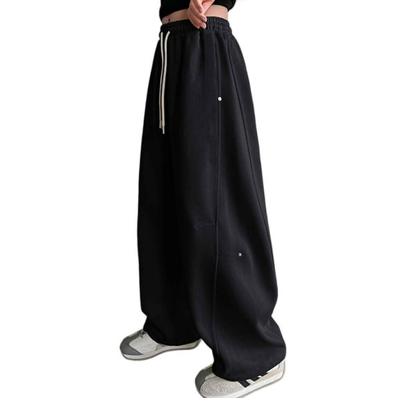 Girl Sweatpants Girls' Activewear Girls Casual Pants Spring Fall Wide Leg Joggers Loose Fit Sporty Trousers for Kids Comfortable Elastic Waist Everyday Outdoor Wear