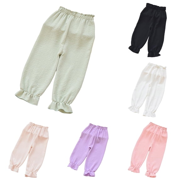 Girl Sweatpants Joggers High Waist Elastic with Pockets Girls Solid Pant Essentials Pants Size 4-5 Years