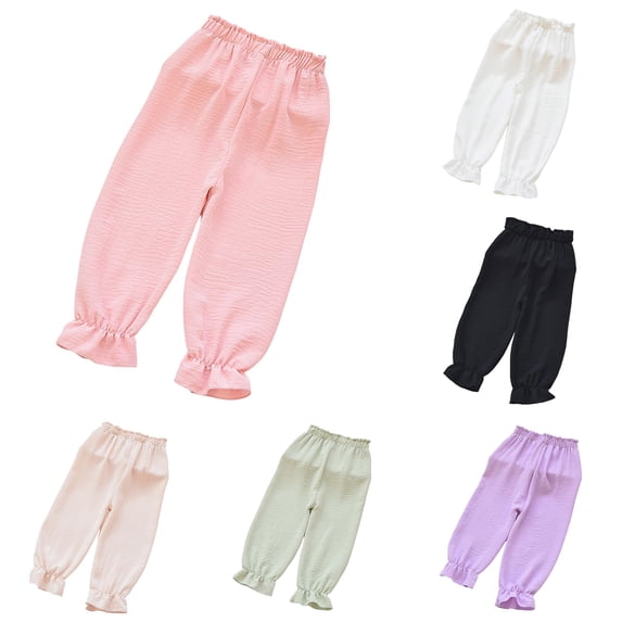 Girl Sweatpants Joggers High Waist Elastic with Pockets Girls Solid Pants Youth Athletic Outfits 3-4 Years