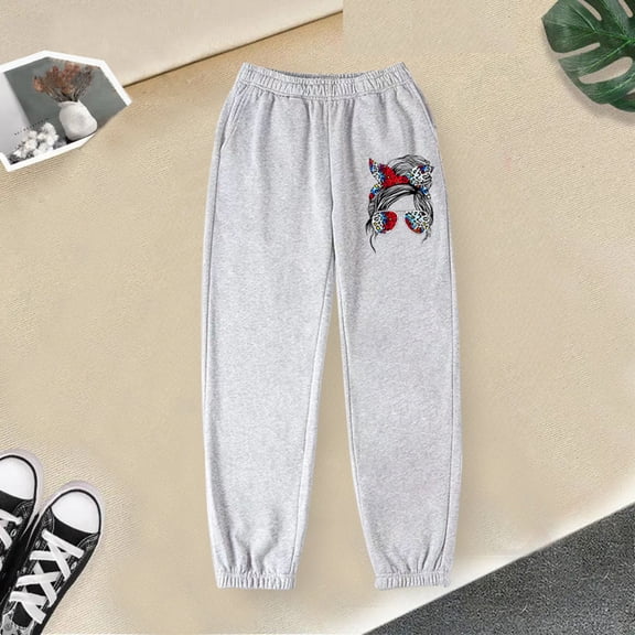 Girl Sweatpants Trendy Relaxed Fit Joggers Pants Streetwear Spring Running Pants With Pocket Grey2