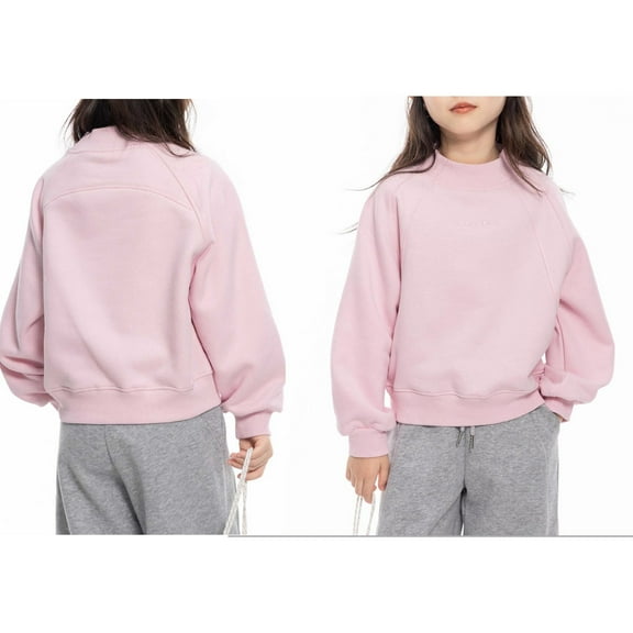 Girl Sweatshirt Long Sleeve Girls Pink Sweatshirt Crewneck Pullover Tops Warm Fall Winter Clothes Sweatshirt for Girls 5-6 Years Boys Girls Fashion