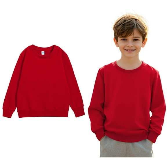 Girl Sweatshirt Long Sleeve RD1 Sweatshirt Girls Crew Neck Cute Pullover Relaxed Fit Tops Warm Fall Winter Clothes Sweat Shirts for Girls 5-6 Years Boys Girls Fashion