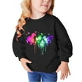 thumbnail image 1 of Girl Sweatshirt Toddler 4T Heart Print Long Sleeve Cute Sweatshirts Crew Neck 2-9y Little Girl Tops, Black, 5 Years, 1 of 4
