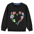 thumbnail image 1 of Girl Sweatshirts for 7 Years Old Girl Heart Print Long Sleeve Cotton Sweatshirts Cozy 2-9y Little Girl Cute Tops, Black, 2 Years, 1 of 4