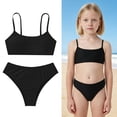 thumbnail image 1 of Girl Swimsuit Adjustable Straps Two Piece Girls Bikini Sets with Chest Pad Cute Bathing Suits for Kids 10 Years, 1 of 9