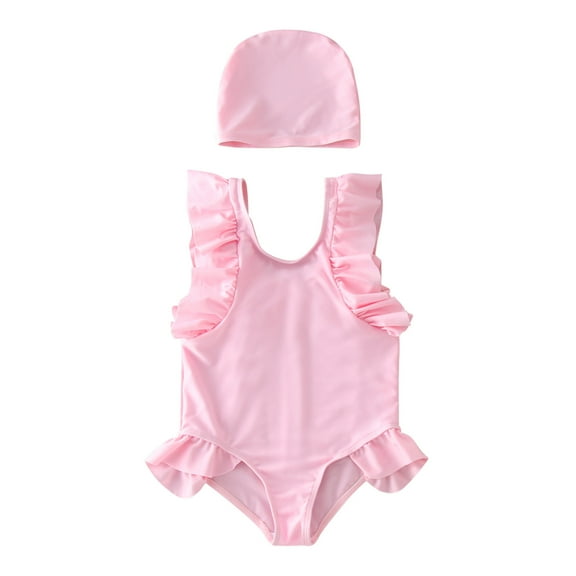 Girl Swimsuit Solid One Piece Swimsuits Cute Bikinis for Teens 5 Years Girls Fashion