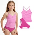 thumbnail image 1 of Girl Swimsuit Tankini 2 Piece Swim Suits with Chest Pad Swim Suit for Girls 15-16 Years, 1 of 3