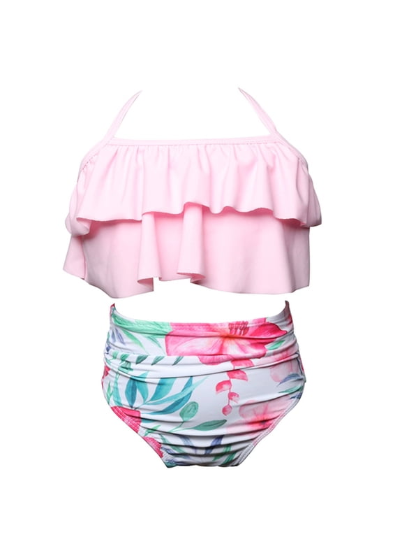 Girl Swimsuit Two Piece, Girls Swimsuits Size 10-12 Upf 50 Swimsuit Set Quick Dry Bathing Suits Cute Summer Swimwear Cute Summer Beach Swimwear