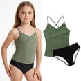 thumbnail image 1 of Girl Swimsuit Two Piece Tankini Girl Bathing Suit with Chest Pad Girls Swim Suits 10-11 Years, 1 of 3