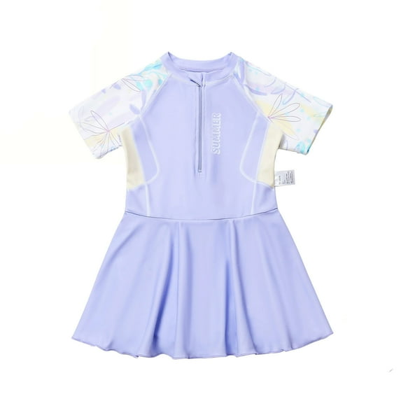 Girl Swimsuits Girls Sun Swim Dress Long Sleeve Rash Guard Swimsuit With Breathable Fabric For Kids Swimming Beach Play