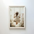 thumbnail image 1 of Girl On A Swing Print, Vintage Nursery Art, Rustic Nursery Decor, Girly Wall Art, Wildflower Kids' Room Decor, Decor For Living Room Bedroom, 16x24 UNFRAMED, 1 of 3