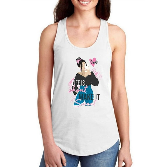Girl T Shirt Art Racerback Tank Women -Image by Shutterstock, Female Medium