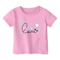 thumbnail image 1 of Girl T-Shirts 3t Soft Cotton Short Sleeves Graphic Printed Preppy Shirts Comfortable Casual Teen Tops Children Clothing,Pink, 1 of 4